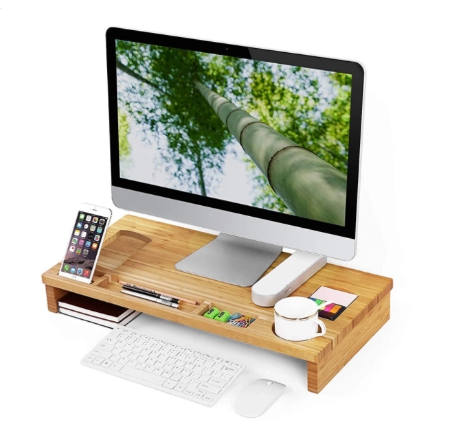 Stojalo za monitor - bambus