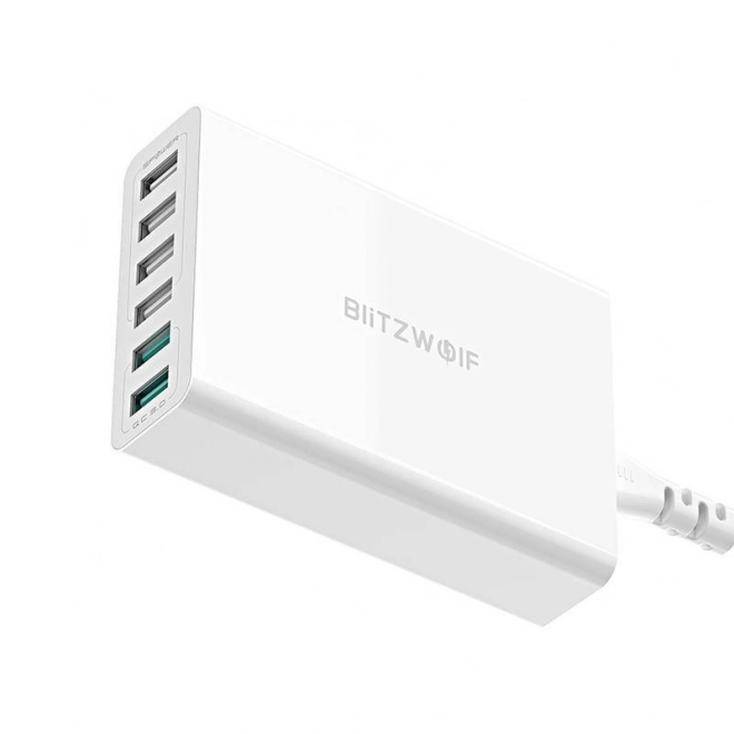 Polnilnik USB 6 vrat BlitzWolf QC 3.0, 60W bel