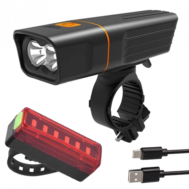 Komplet sprednje in zadnje LED luči za kolo z USB polnjenjem