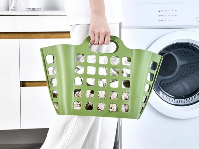 Zložljiva plastična košara za perilo