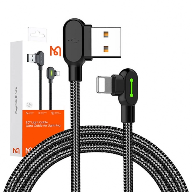 Kotni kabel USB Lightning Mcdodo CA-4671 LED, 1,2 m (črna)