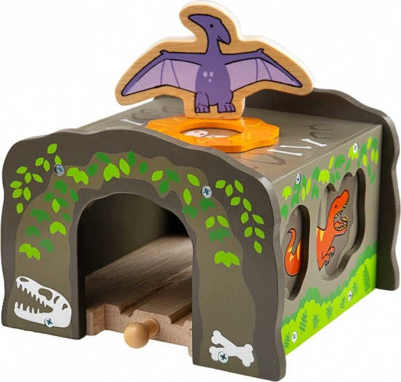 Bigjigs Rail dinozavrski tunel T. rex za lesene vlakce
