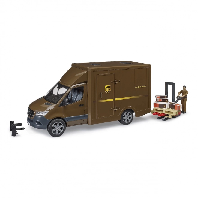 Dostavno vozilo UPS Bruder MB Sprinter s figurico in dodatki