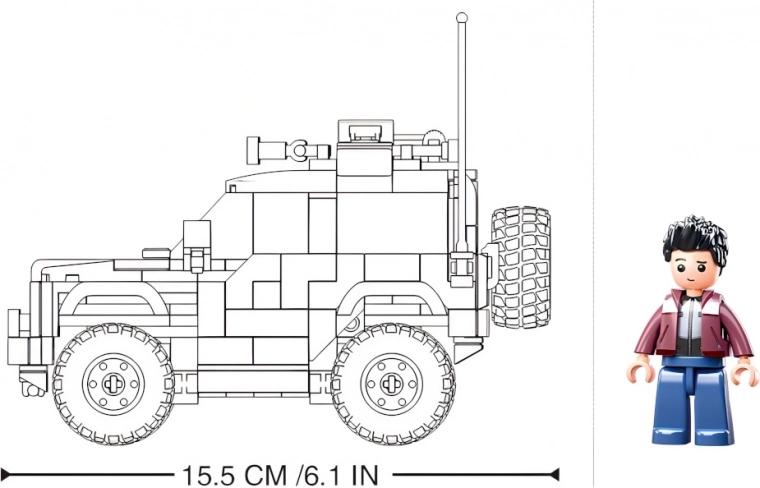 Jasne dimenzije in figurica v pakiranju