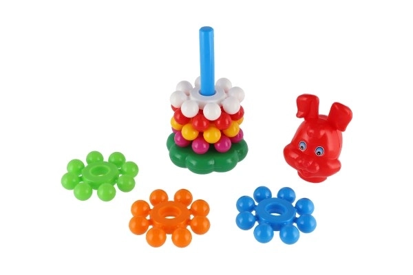 Stapljiva piramida s obroči plastika 26cm v mreži 12m+