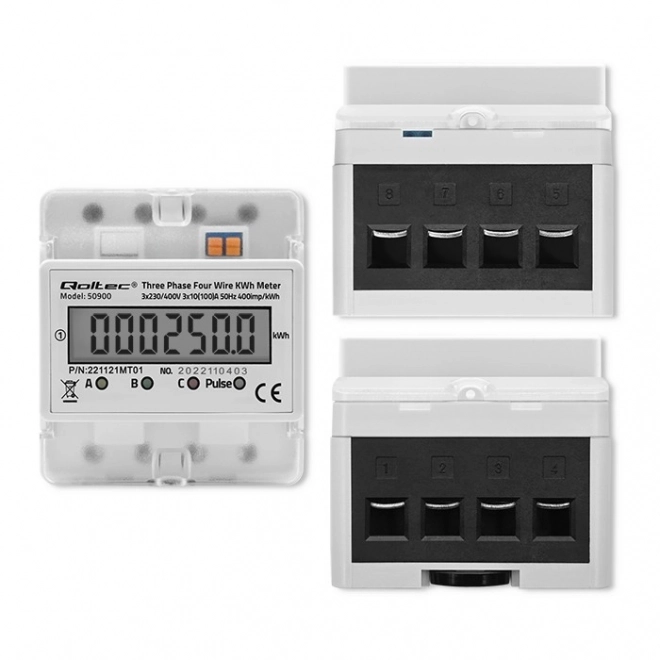 Trofazni elektronski števec električne energije | DIN letev | 400V | LCD | 4P