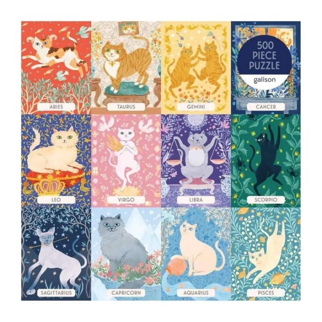 Sestavljanka Mačji zodiak 500 kosov od Galison