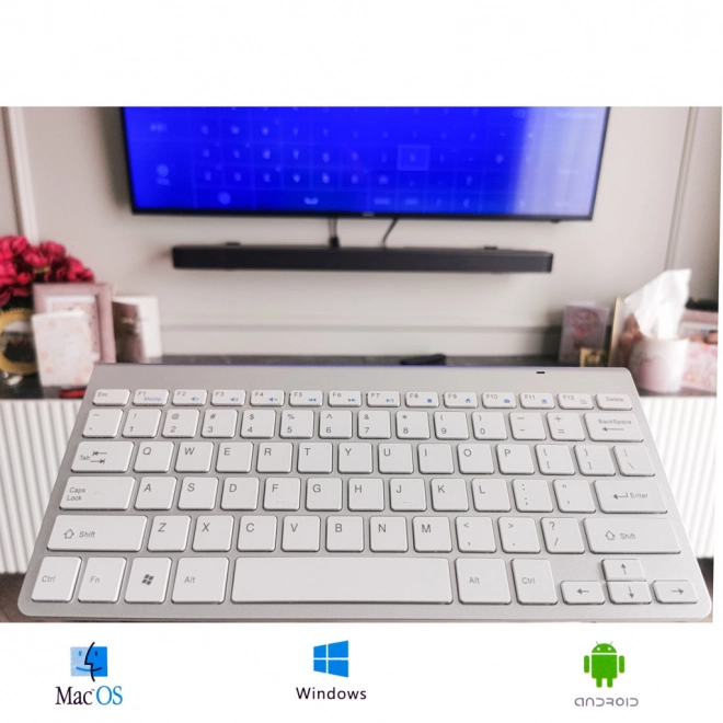 Brezžična tipkovnica za Smart TV srebrna