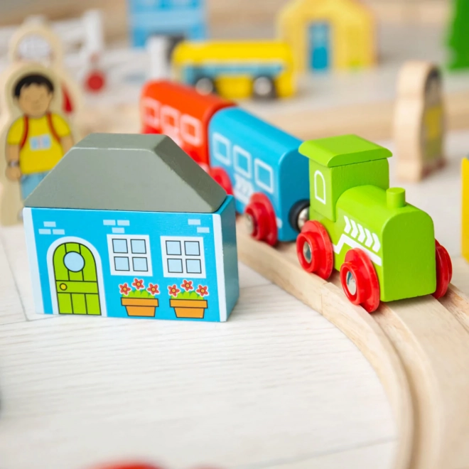 Bigjigs Rail Leseni vlak središče mesto in vas 101 delov
