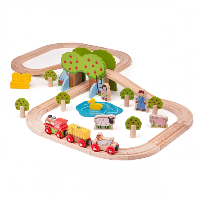 Bigjigs Rail Lesena železniška proga kmetija