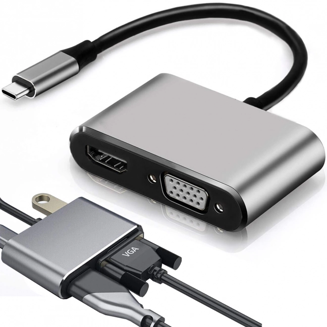 Adapter USB-C HDMI 4K VGA Hub s Power Delivery