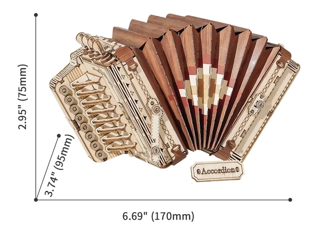 Harmonika - 3D lesena sestavljanka