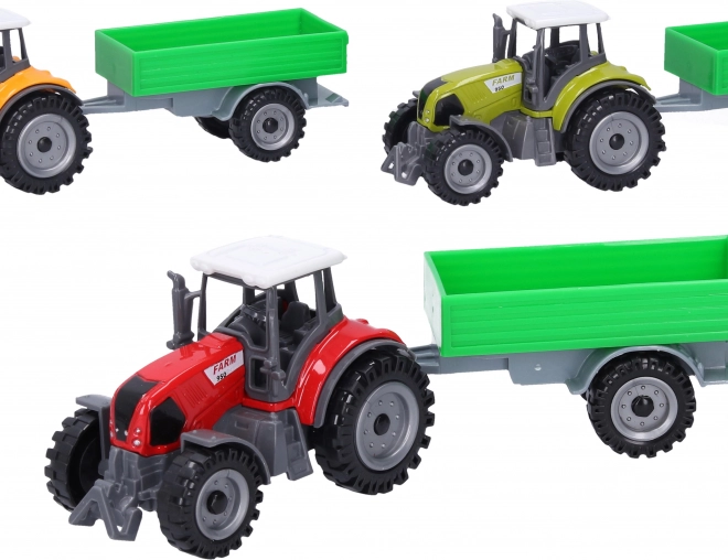 Kovinski traktor s prikolico