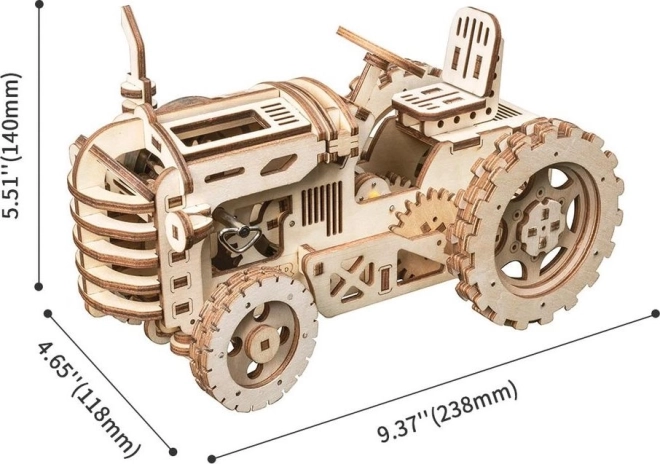 RoboTime 3D lesena mehanična sestavljanka Traktor