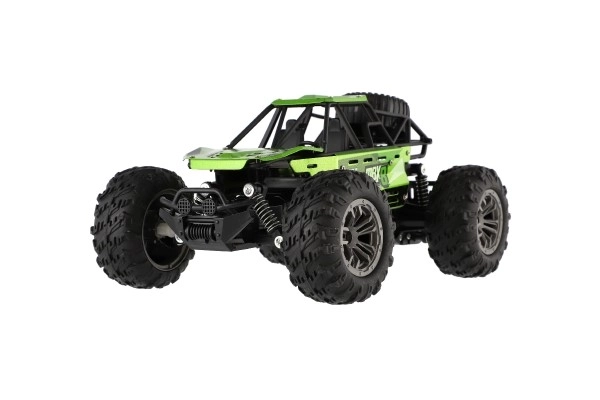 Auto RC buggy terensko zeleno 22cm plast 2,4GHz na baterije + polnilni paket v škatli 32x16x18cm
