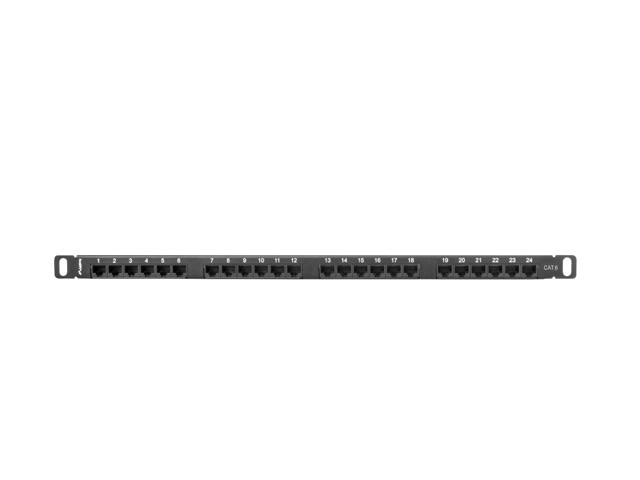 Patch panel 24 portov 0.5U kat. 6 črn