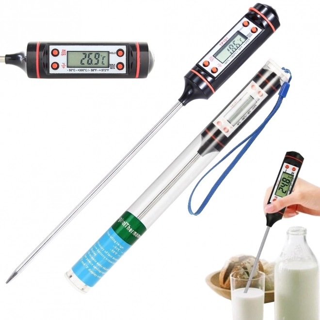 Digitalni kuhinjski termometer z LCD zaslonom in sondo