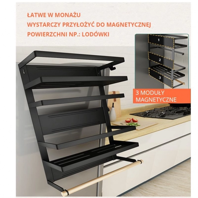 Magnetni organizator za kuhinjske pripomočke - tridelni