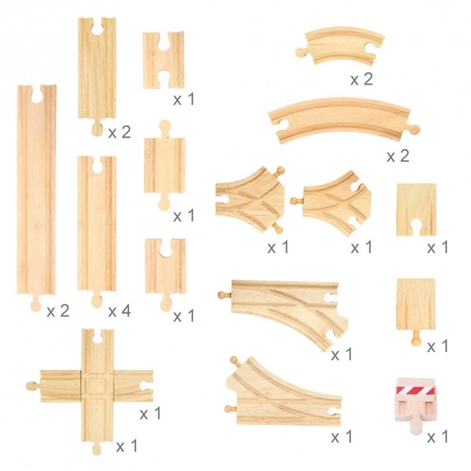 Bigjigs Rail Lesene železniške proge set 25 delov