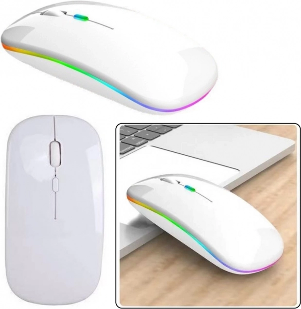 Bela brezžična ergonomska miška