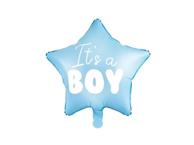 Folijski balon zvezda "It's a boy" svetlo modra 48 cm