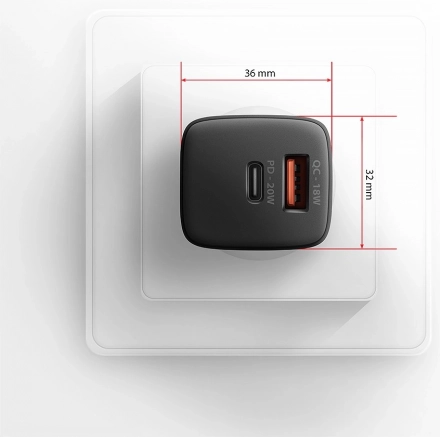 Dvojni izhod: USB‑C + USB‑A