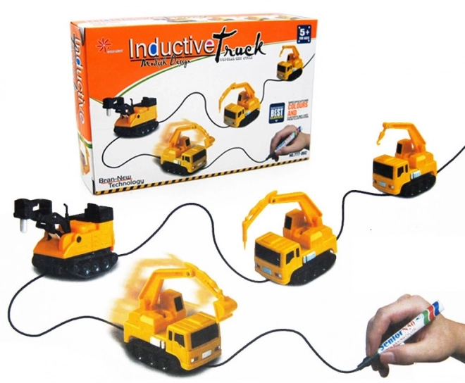 Induktivno vozilo bager MAGIC INDUCTIVE CAR + marker