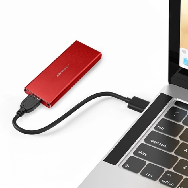 Ohišje | Reža za disk M.2 SSD | SATA | NGFF | USB 3.0 | Superspeed 5Gb/s | 2TB | Rdeča barva