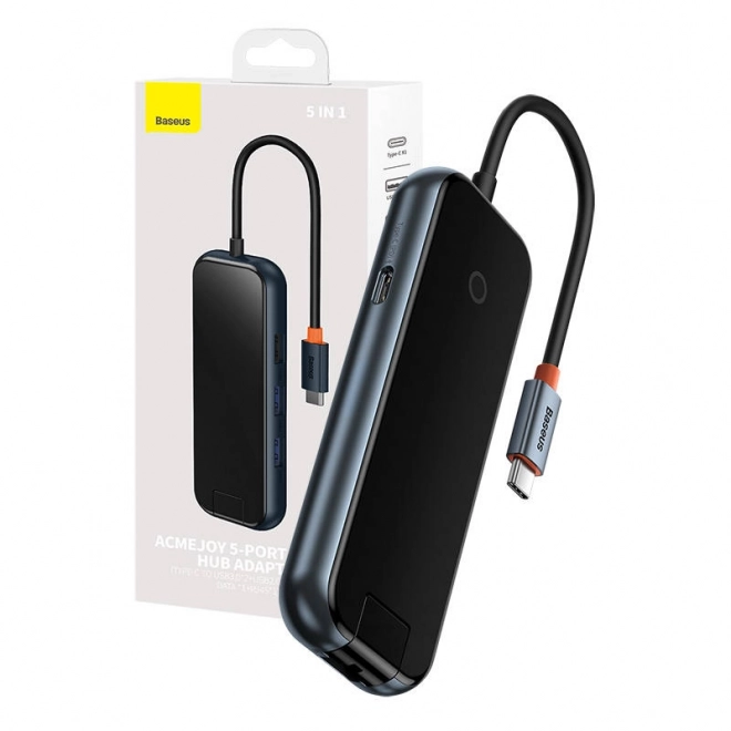 Baseus AcmeJoy 5v1 USB-C Hub z 2x USB 3.0, USB 2.0, USB-C PD in RJ45