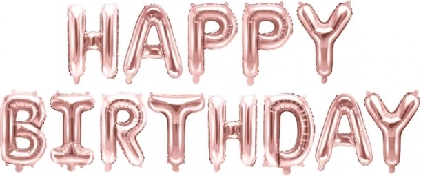 Folijski baloni Happy Birthday – Rožnato zlata