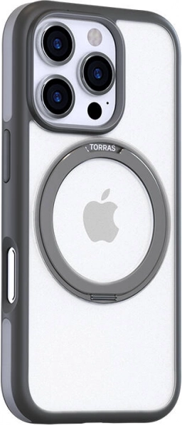 Torras Ostand R Fusion ovitek za iPhone 16 Pro Max, siv