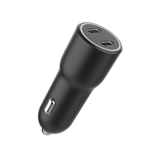 Avtopolnilec z 2x USB-C PD 40W črna