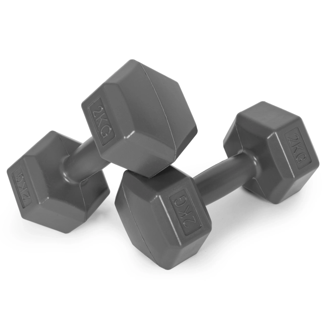 Heksagonalne uteži ModernHome 2x2 kg sive