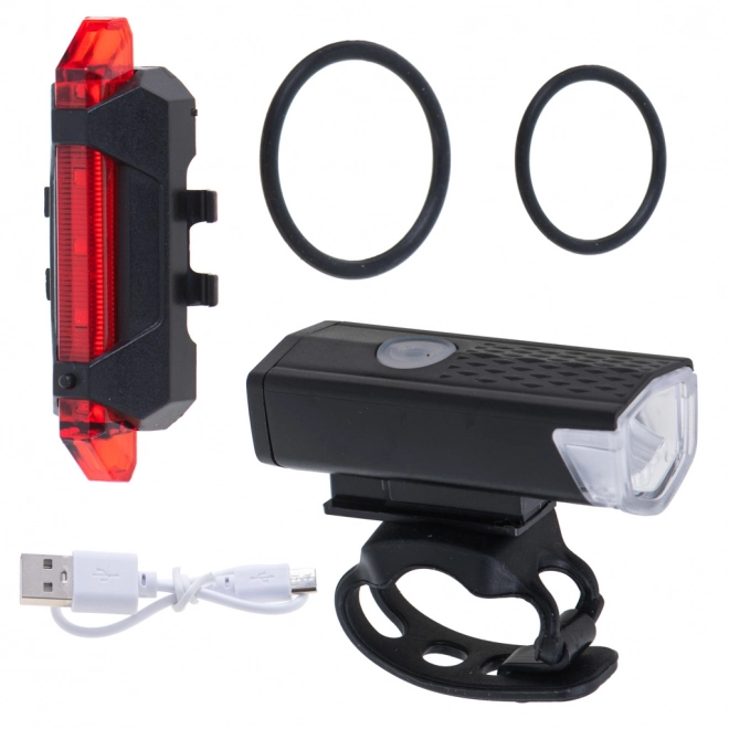 Komplet LED kolesarskih luči USB