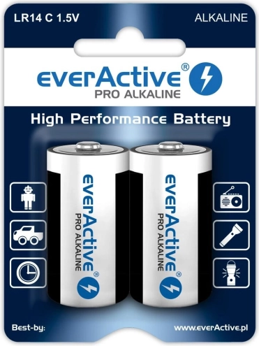Alkalne baterije C (LR14) everActive, blister 2 kos