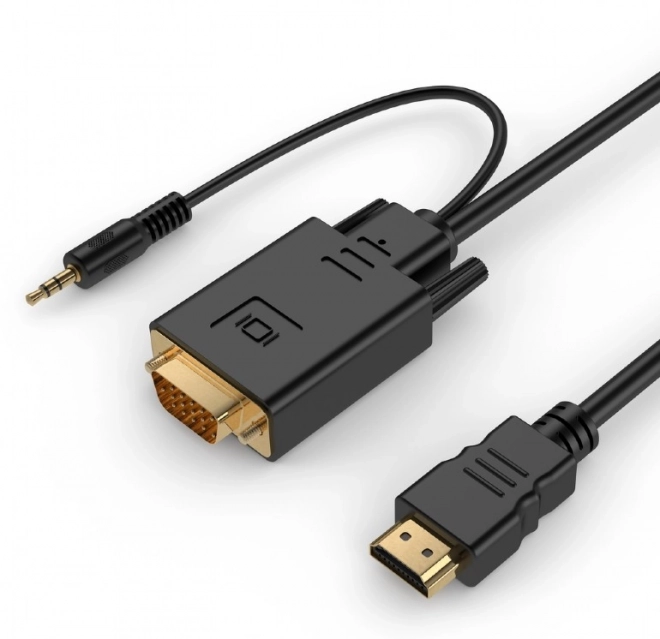Pretvornik HDMI na VGA mini jack 1,8m črna