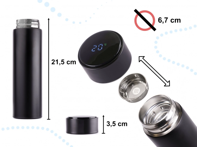 Termovka z LED zaslonom 500 ml črna