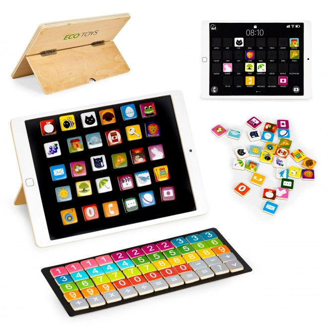 Lesena učna tablica, magnetna tabla ECOTOYS