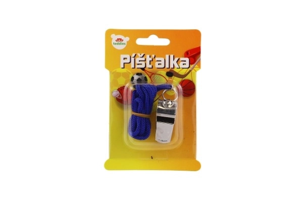Piščalka s trakom kov/tkanina 5 cm na kartici