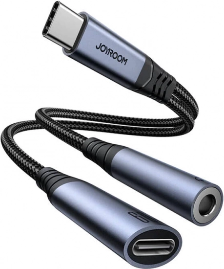 Avdio adapter 2 v 1 Type‑C na 3,5 mm in Type‑C črn