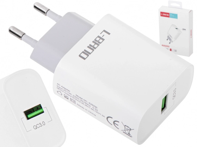 Bela hitra USB polnilna naprava 15W