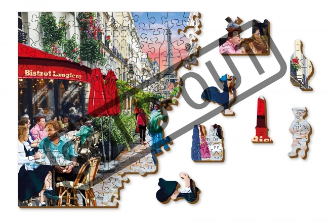 Wooden City Leseno puzzle Pariški bistro 2v1, 505 delčkov EKO