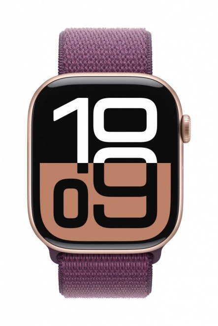 Apple Watch Series 10 GPS 46 mm rožnato zlato, športni pašček v barvi slive
