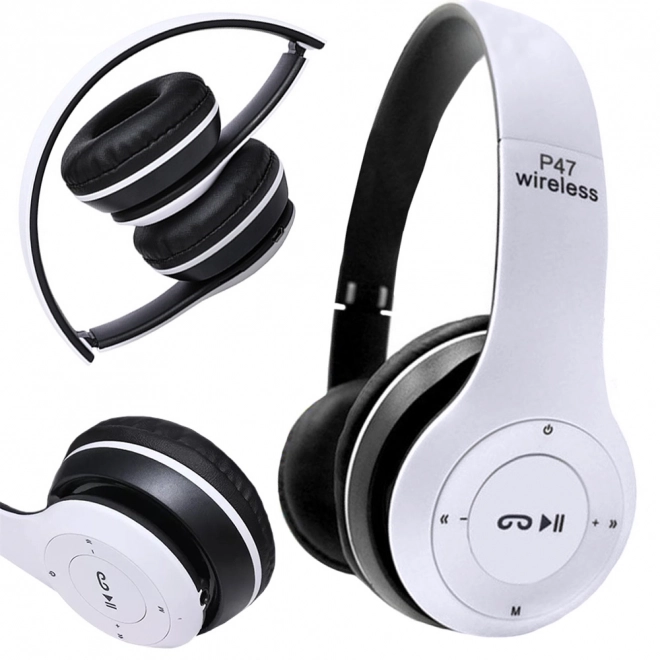 Brezžične slušalke P47 Bluetooth mikrofon mp3 – Bílé