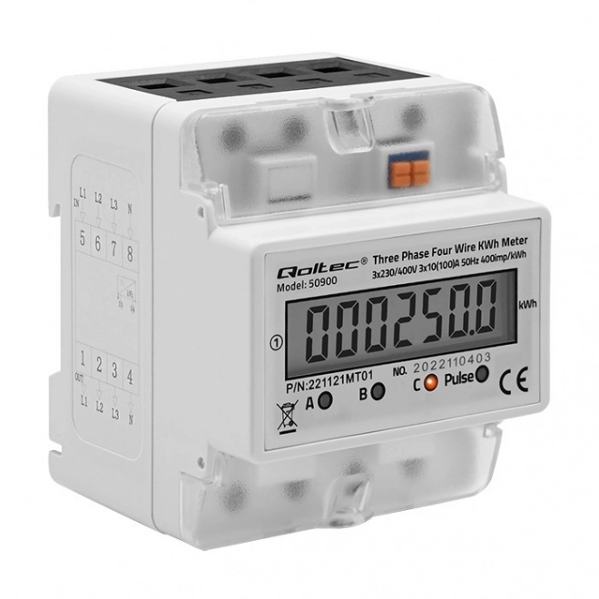 Trofazni elektronski števec električne energije | DIN letev | 400V | LCD | 4P