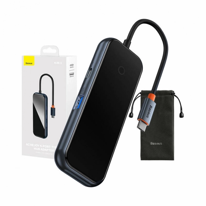 Baseus Hub USB-C na 4x USB 3.0 temno siva