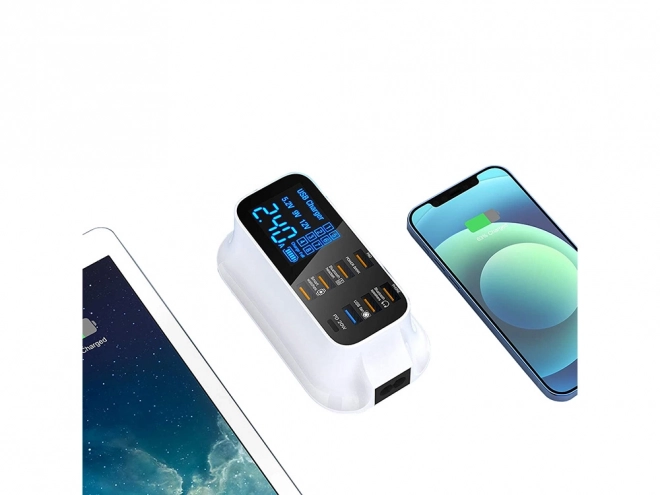 Hitri polnilnik z 8 USB priključki QC 3.0 in tip C