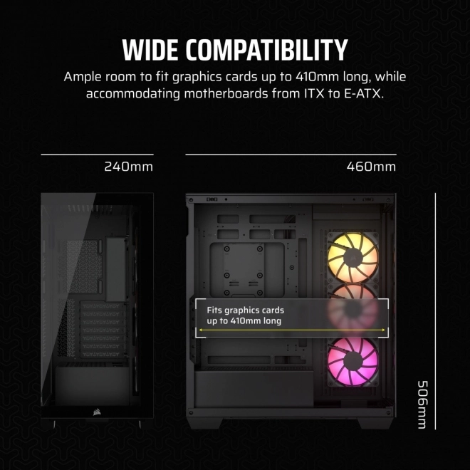 Ohišje računalnika Mid-Tower 3500X ICUE LINK RGB TG črna