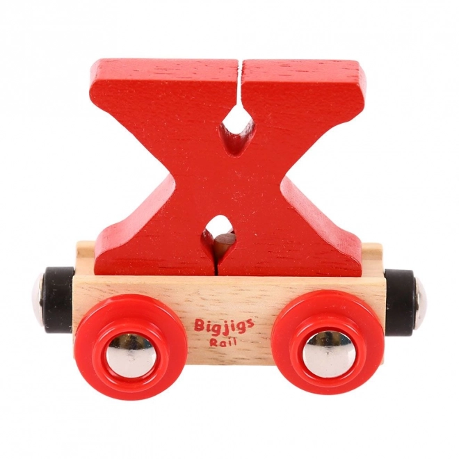 Bigjigs Rail leseni vagónek - Črka X