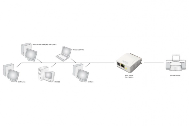 Strežnik Fast Ethernet z 1 LPT in RJ-45 vrati